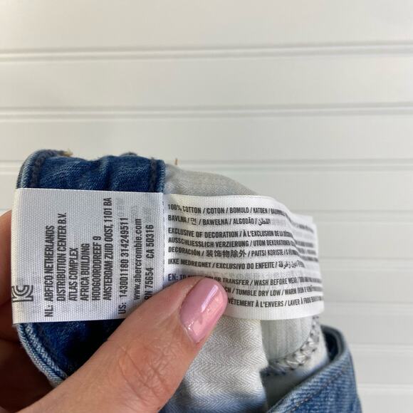 Abercrombie & Fitch 0/25 Zoe Natural Rise Vintage A-line Distressed Denim Skirt - Picture 8 of 8